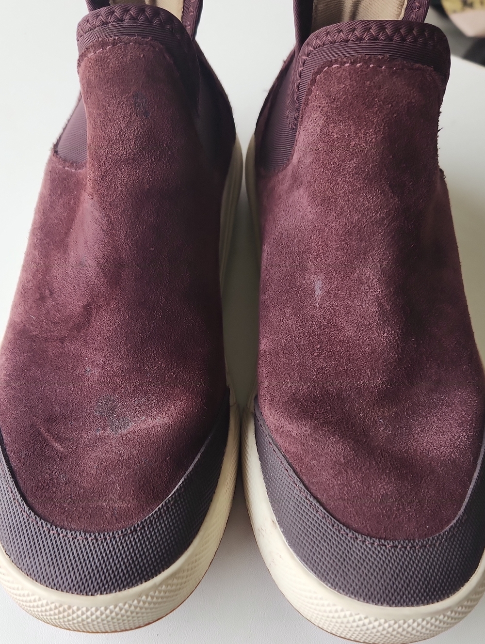 Vans Women's Slip-On Suede Sneakers in Burgundy